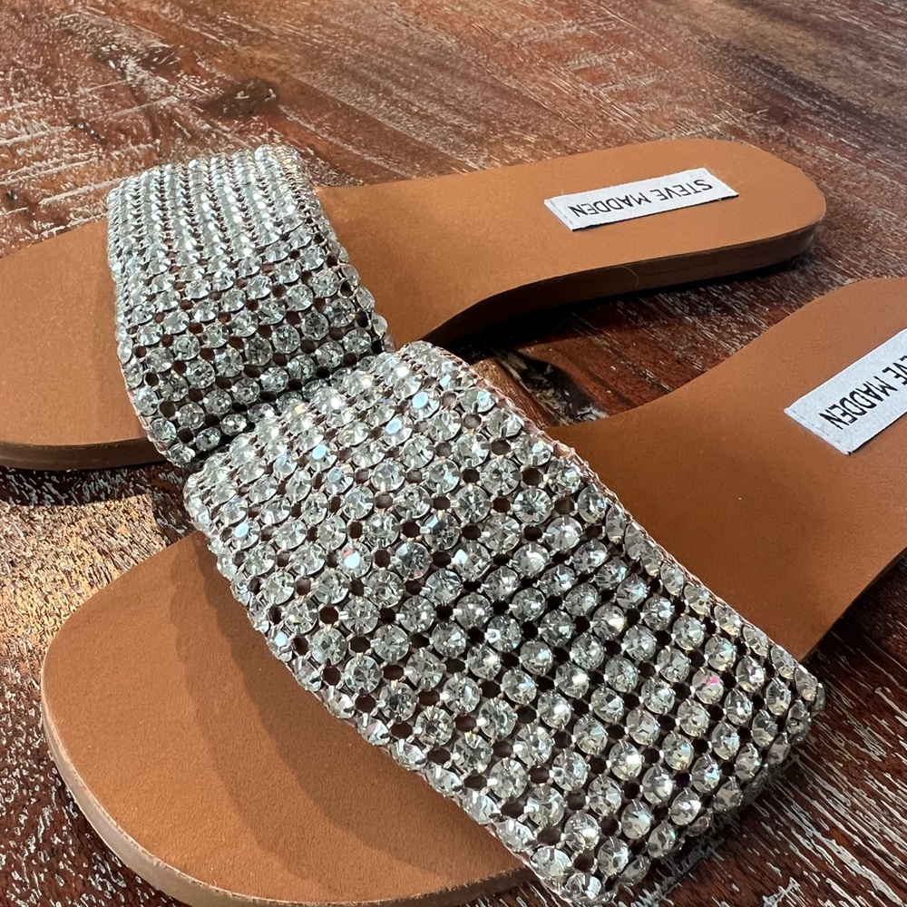 Steve Madden Heather rhinestone crystal flats 7